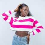 Stripped cropped polo